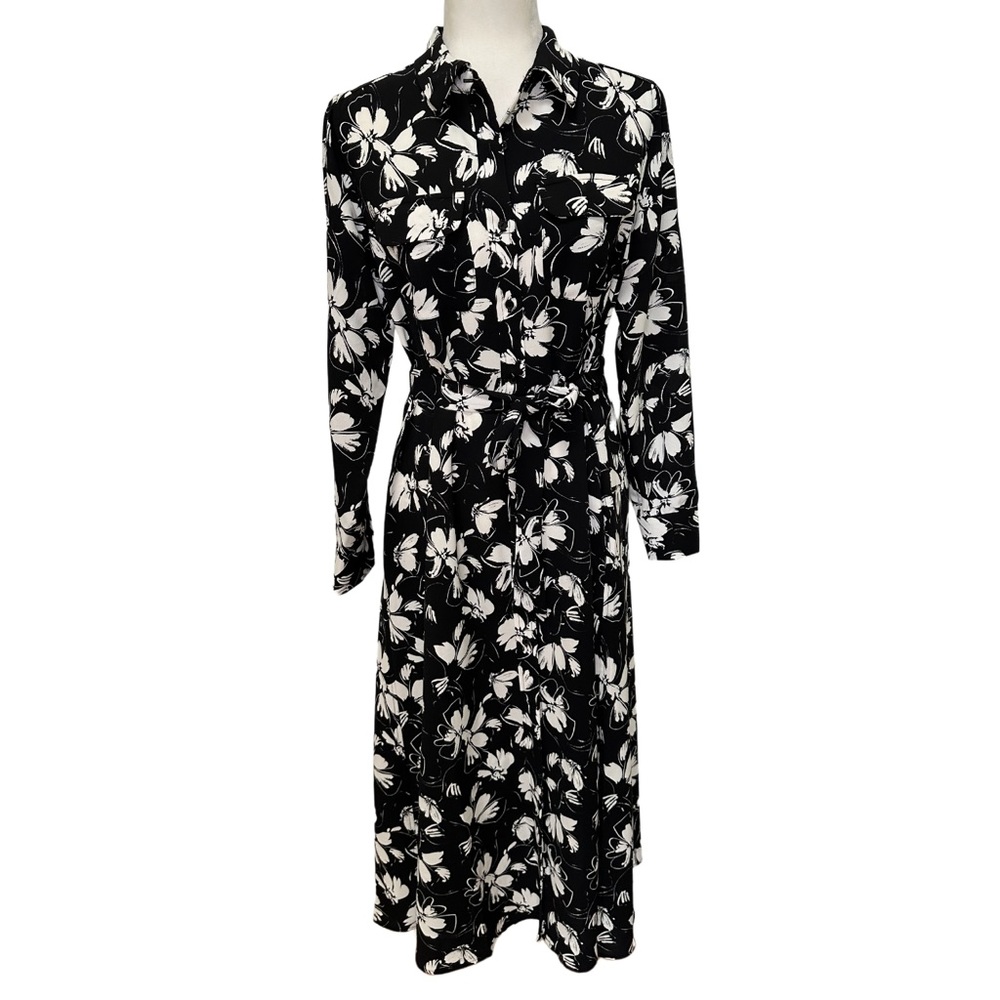 Alfani Button Up Floral Print Shirtdress Women’s Midi Dress - S/M - Picture 13 of 17